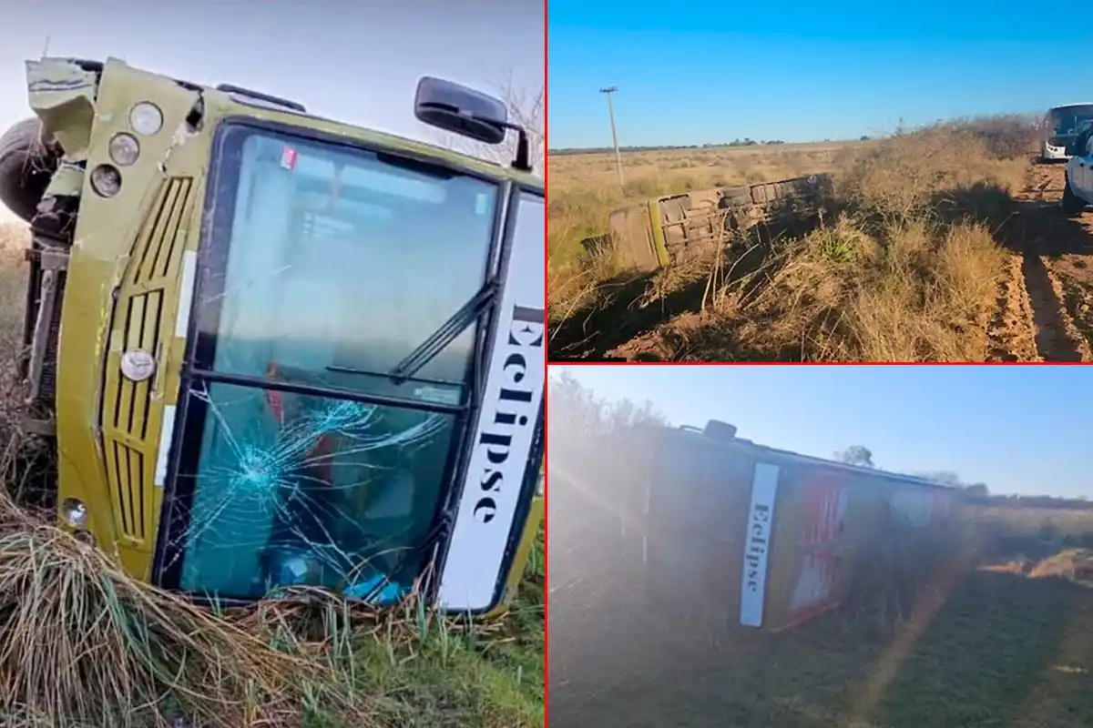 Volcó colectivo de transporte escolar y varios alumnos sufrieron heridas