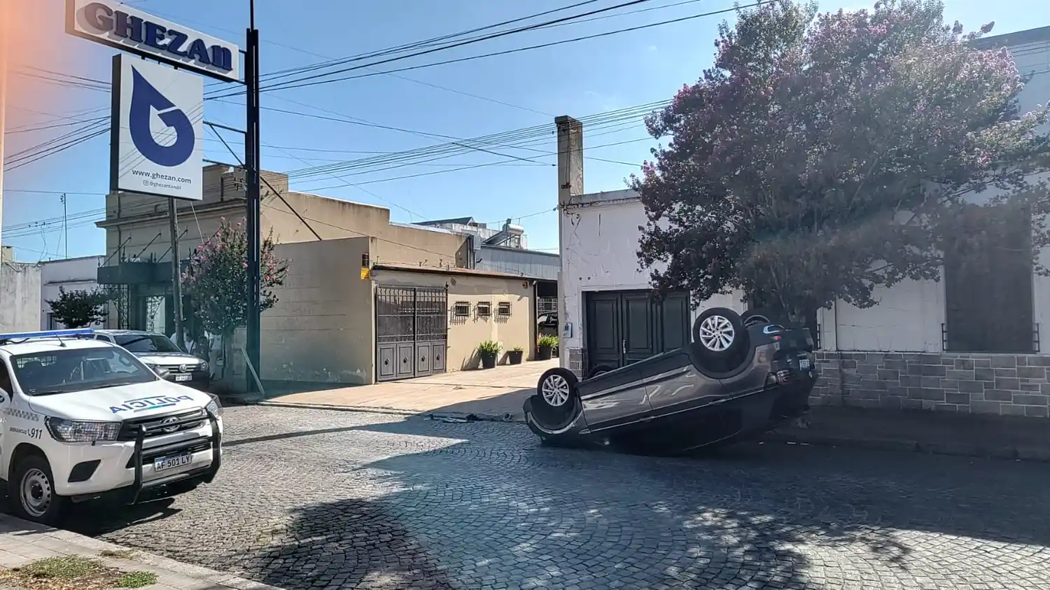 accidente calle paz vuelco