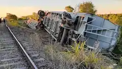 Descarriló un tren con 15 vagones de cosecha