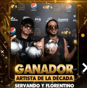 Servando y Florentino ganaron el premio más importante de los Pepsi Music. Foto Instagram