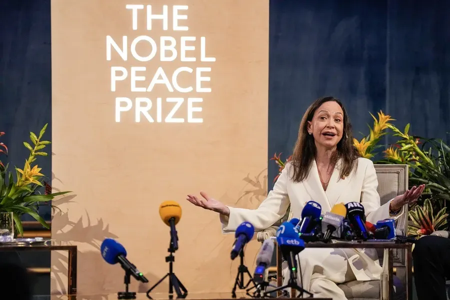 María Corina Machado, en Oslo, tras recibir el Premio Nobel de la Paz