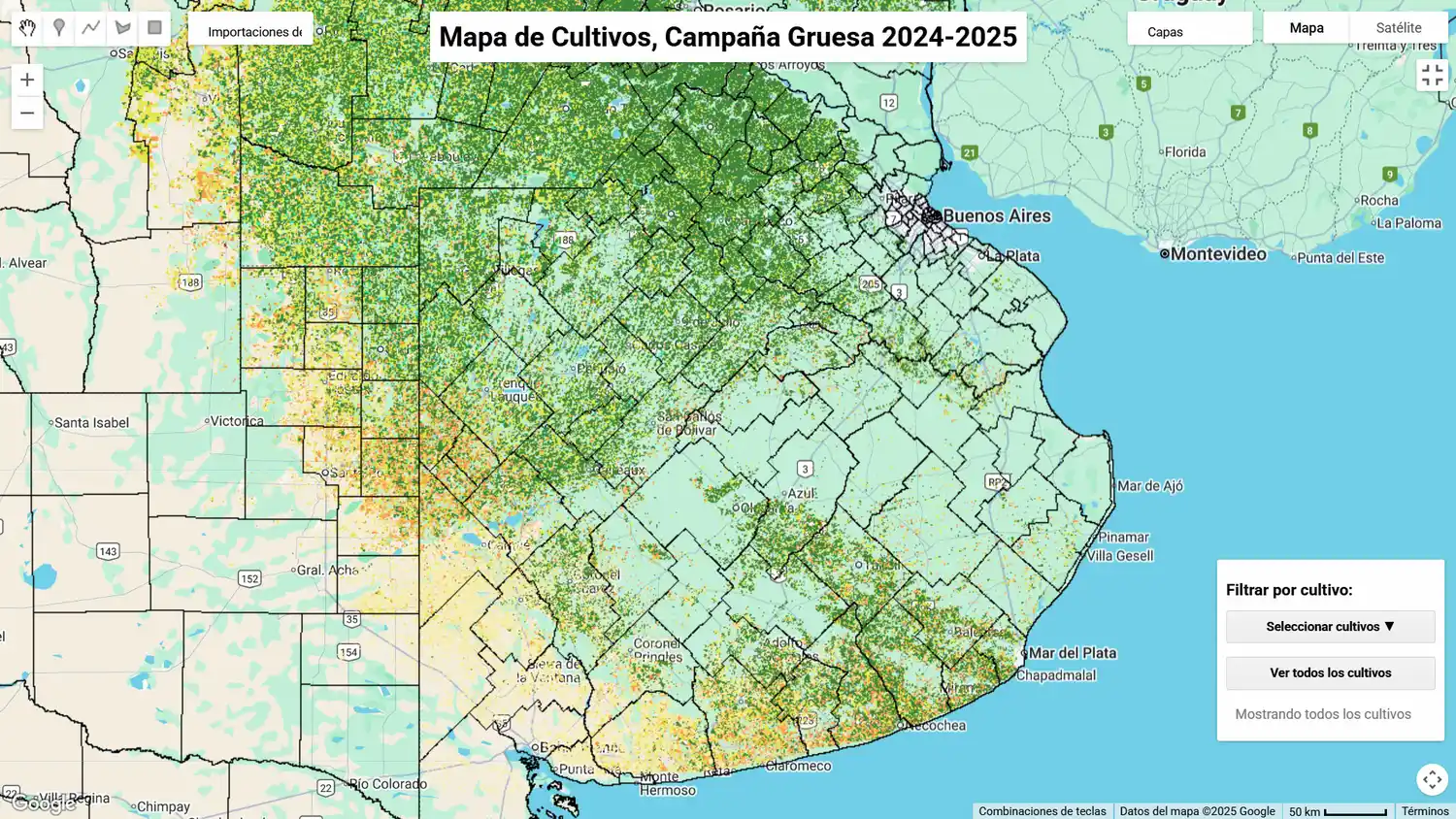 Los cultivos ya tienen su mapa oficial