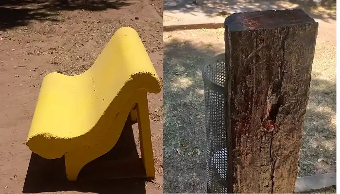 Arreglos en plaza Martín Fierro.