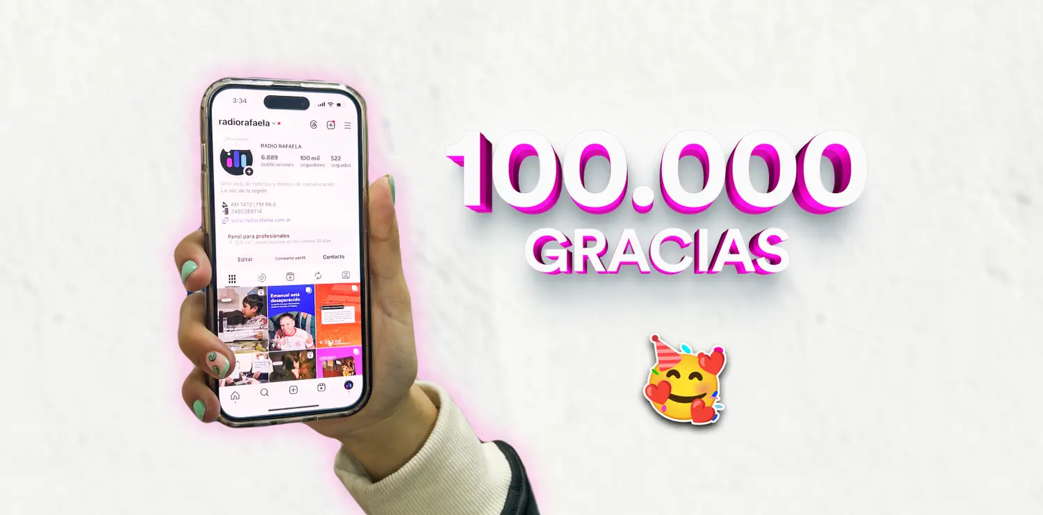 ¡100.000 gracias! Radio Rafaela celebra un nuevo hito en Instagram