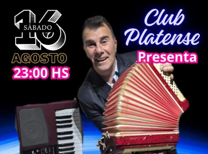 La promoción del evento en el que Hernán Bertellys tocará el acordeón.