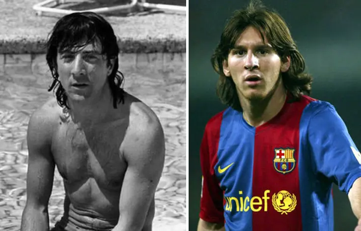 Messi: la foto viral de Dustin Hoffman por su parecido con el crack del Barcelona