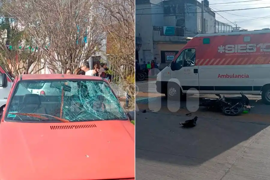 Violento accidente en las calles rafaelinas: un motociclista sin casco terminó con un fuerte golpe en la cabeza