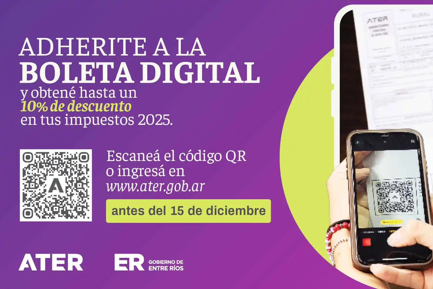 ATER promueve el uso de la boleta digital