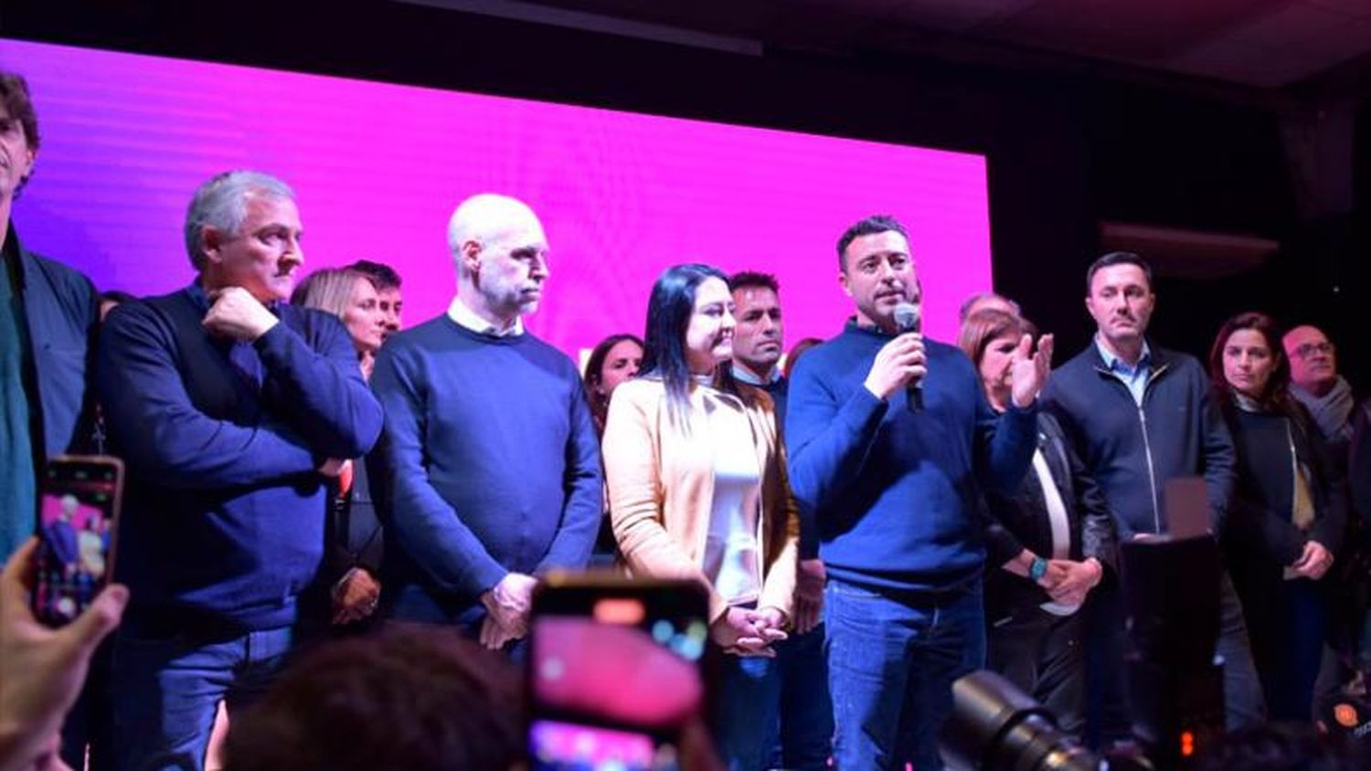 El candidato de JxC habló antes de que la Junta Electoral Municipal difundiera los resultados provisorios.