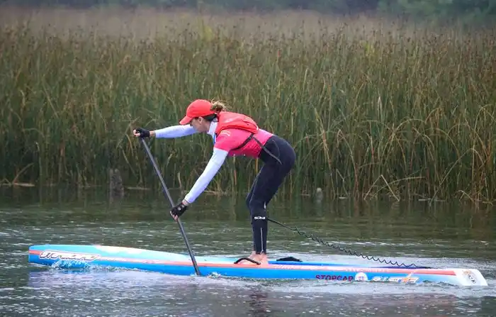 Juliana González en plena competencia. 