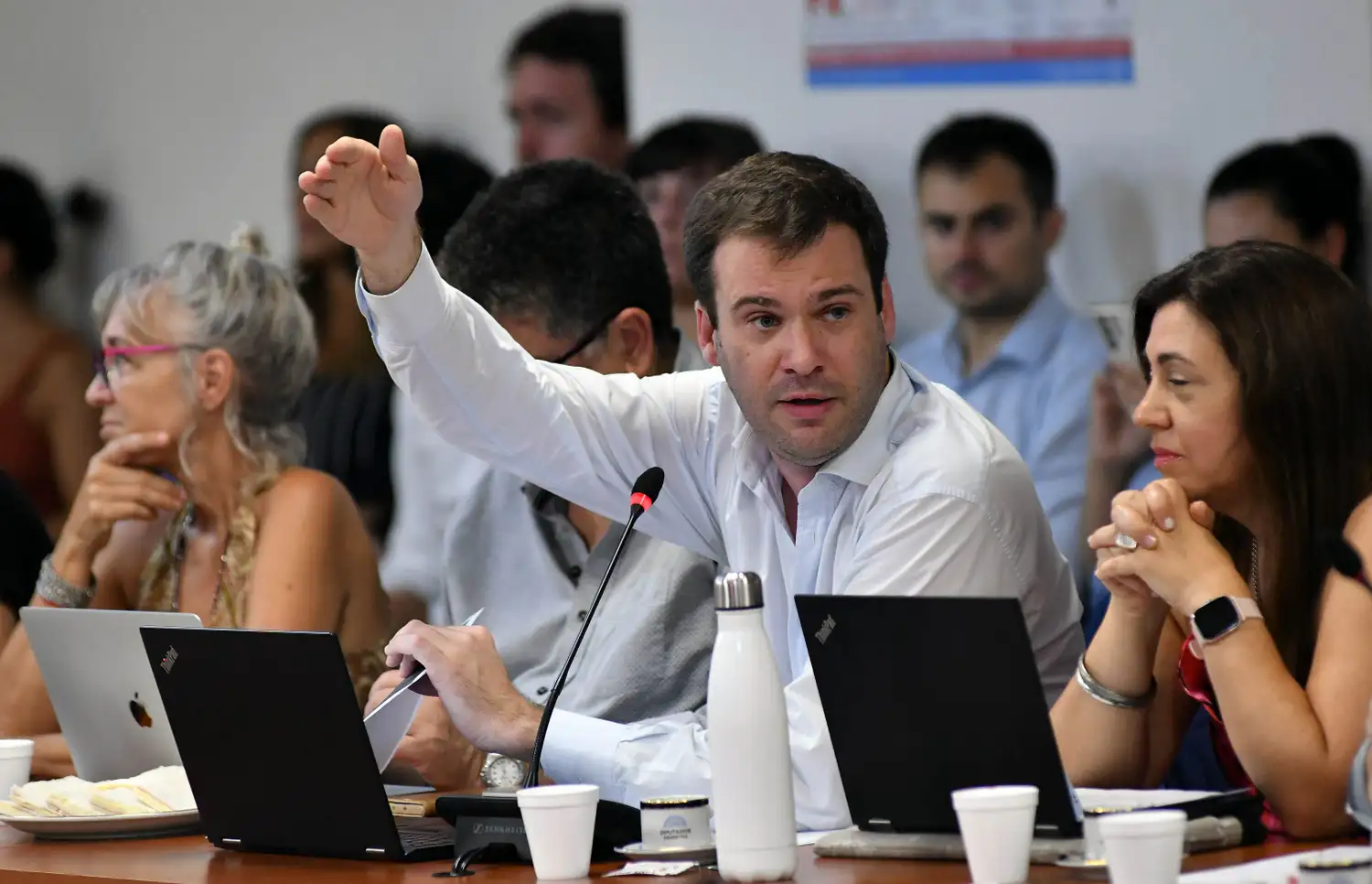 El diputado Juan Manuel López habló en la reunión de la Comisión de Juicio Político.