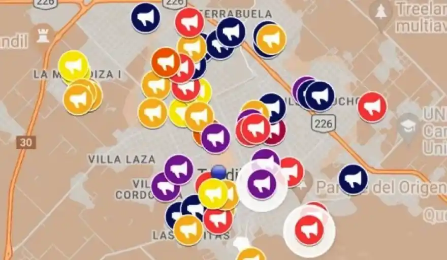 Inseguridad en Tandil: Ante la falta de información estadística veraz, vecinos configuran un mapa del delito