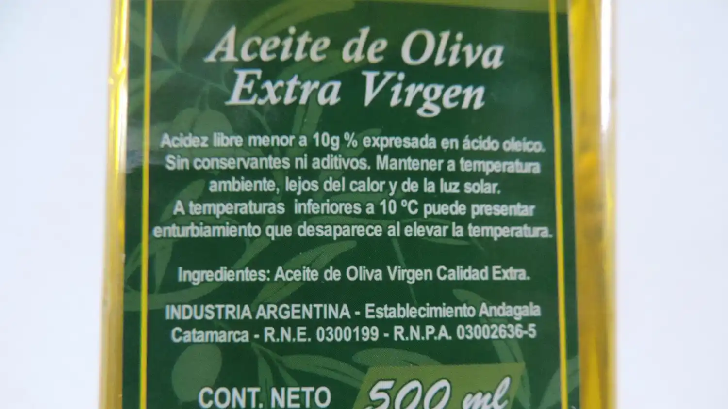 La Assal prohibió el aceite de oliva “Nevados del Famatina”