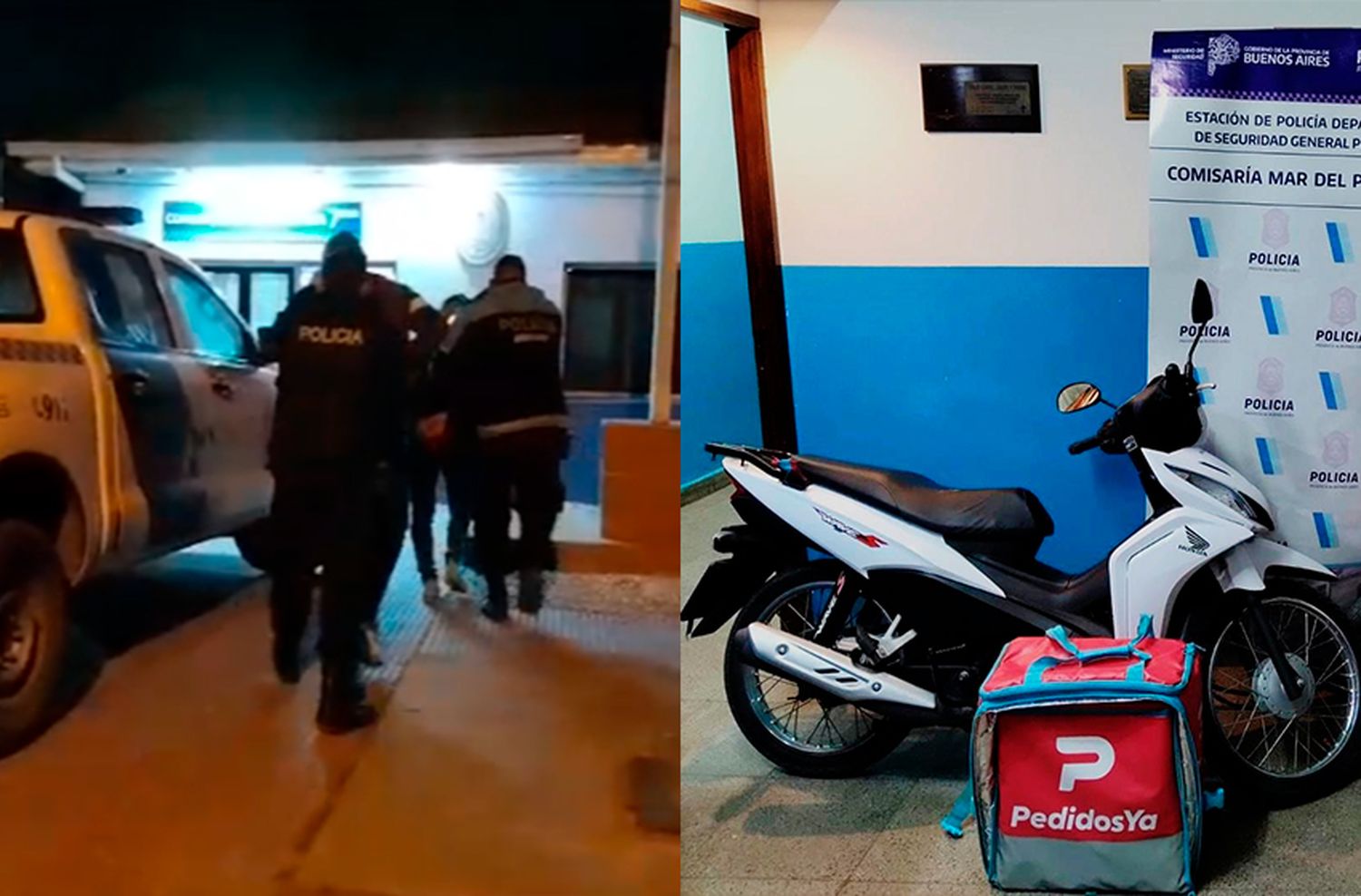 En moto robada despojan a repartidor: fueron detenidos en el barrio Libertad