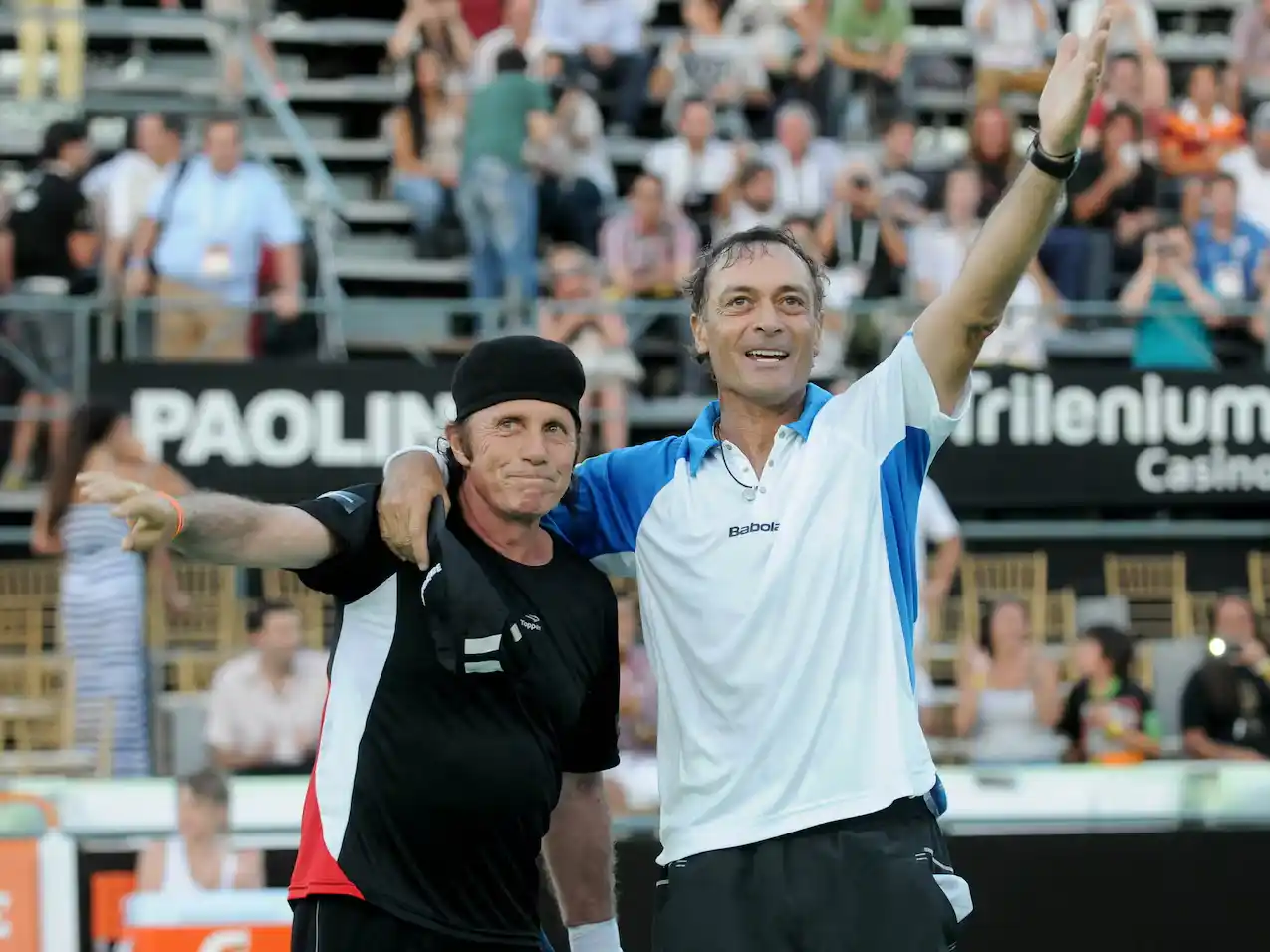 Guillermo Vilas y José Luis Clerc formaron una gran amistad luego del retiro. (Foto: DYN/Pablo Aharonian).