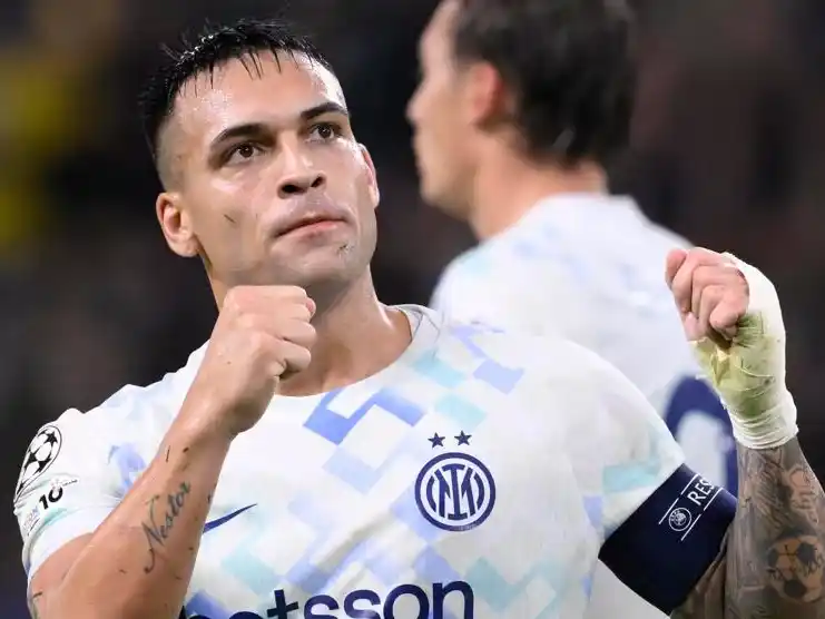 Lautaro Martínez marcó en la goleada del Inter 4 a 0 en Bélgica .Foto:AFP