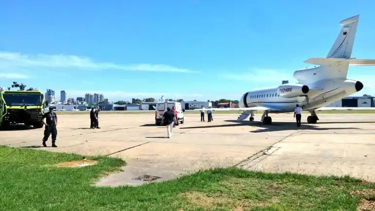 Patricio Toranzo llegó al país en un avión sanitario