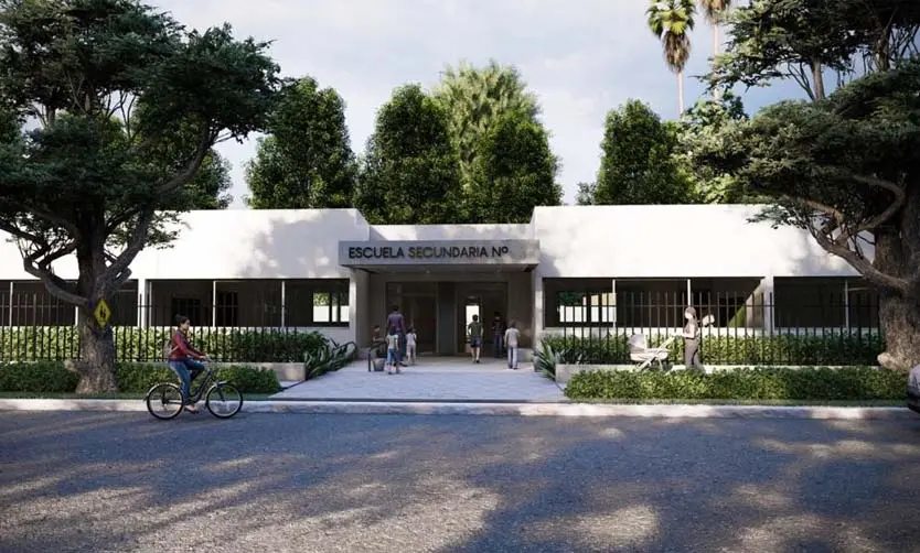 Render: Así proyectan los nuevos edificios escolares para el distrito. 