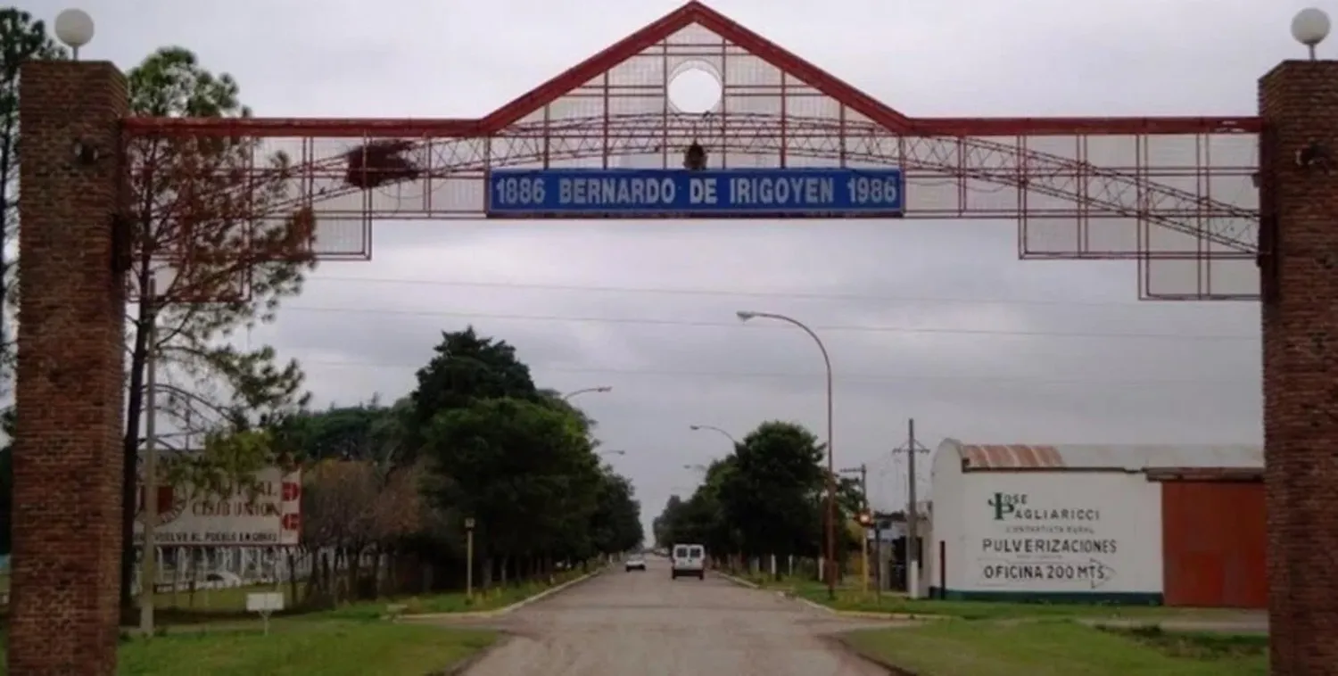 Bernardo de Irigoyen, localidad ubicada en el centro del departamento San Jerónimo.