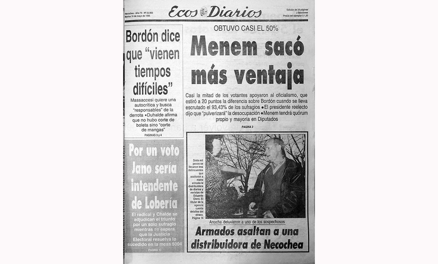 Martes 16 de mayo de 1995