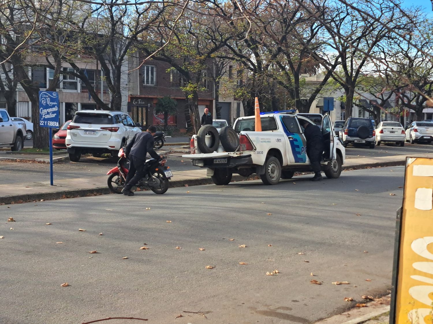 Accidente en 59 y 56: un motociclista con golpes