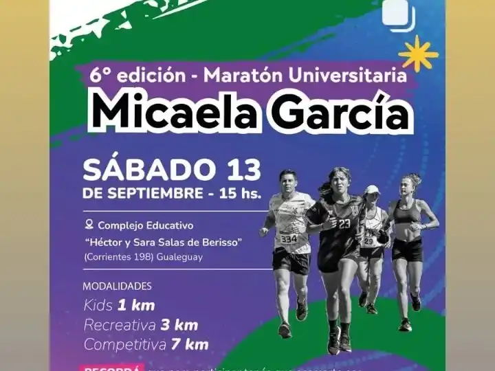 Gualeguay se prepara para la 6ª edición de la Maratón Universitaria Micaela García