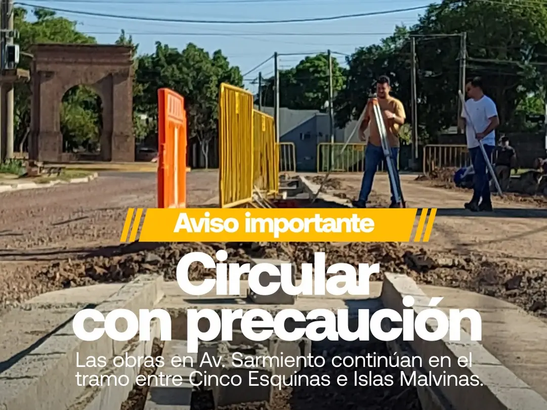 Importante: continúan las obras en Av. Sarmiento en Sunchales