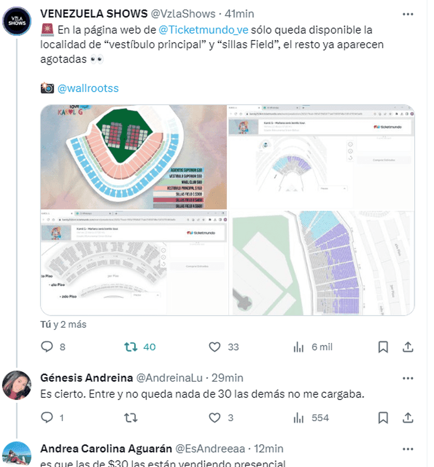 Los usuarios han reportado cómo les va con las entradas de Karol G. Foto X