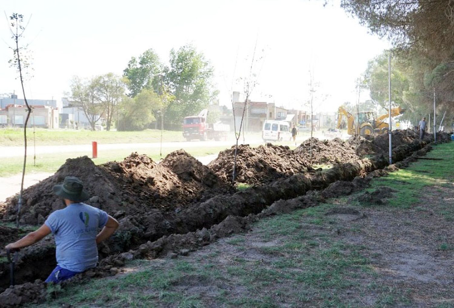 Senda peatonal. Arrancó obra en el Parque