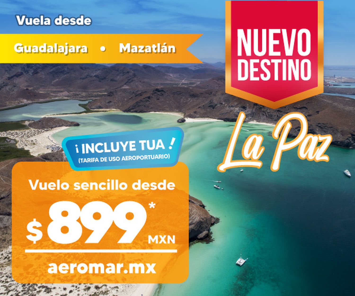 Mexico: Aeromar abre servicios desde La Paz a Mazatlán y Guadalajara