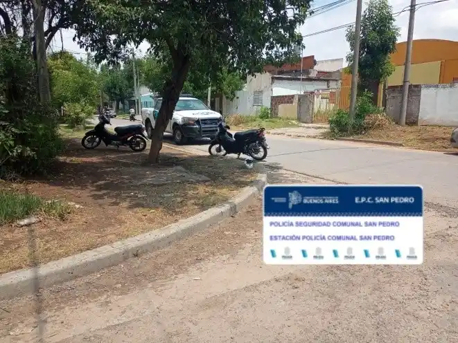 Una joven de 16 años y una mujer de 28 trasladadas al Hospital con lesiones leves tras el choque de dos motos. Foto. prensa Policía.