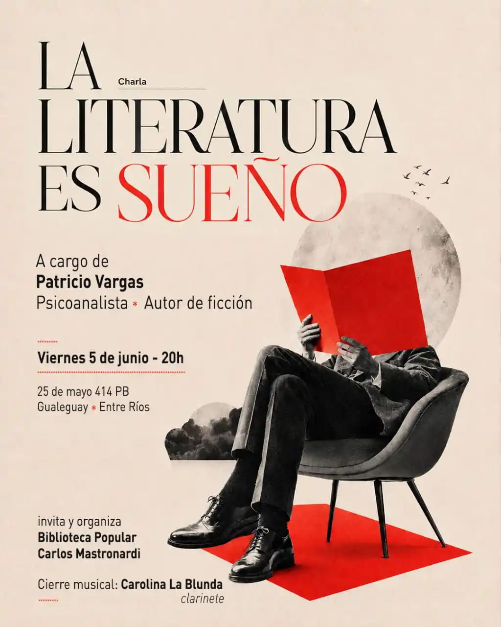 Cruce entre literatura, psicoanálisis y música: Patricio Vargas presenta sus propuestas este viernes