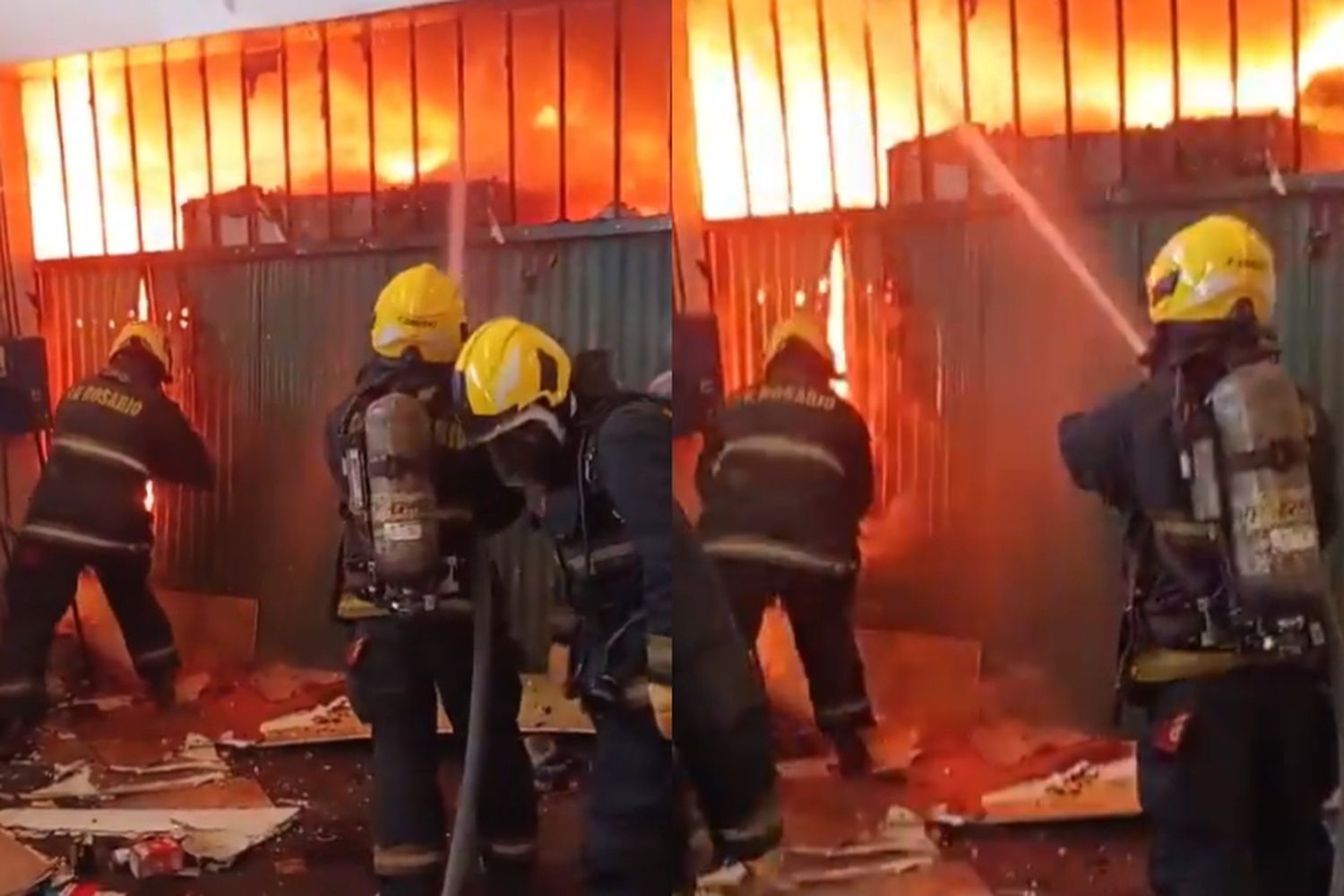Se prendió fuego un depósito de madera en zona sudoeste
