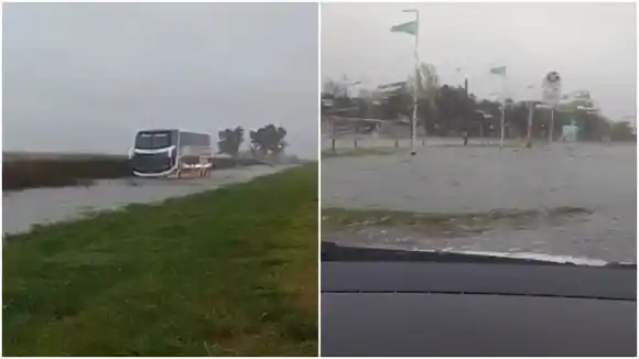 Micro despistado y calles inundadas en Carlos Casares: un candidato a concejal recorre la ciudad ante medios nacionales