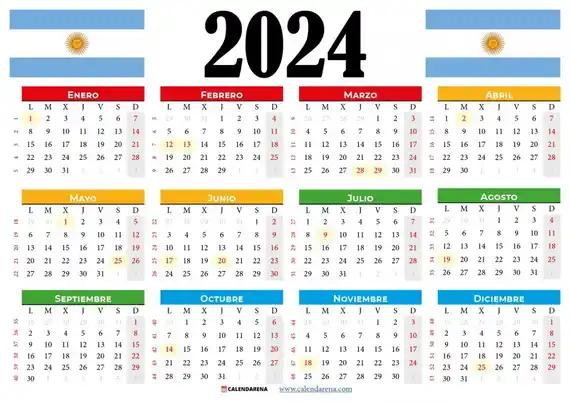 Feriados 2024: el calendario completo en Argentina, con fines de semana largos y días no laborables