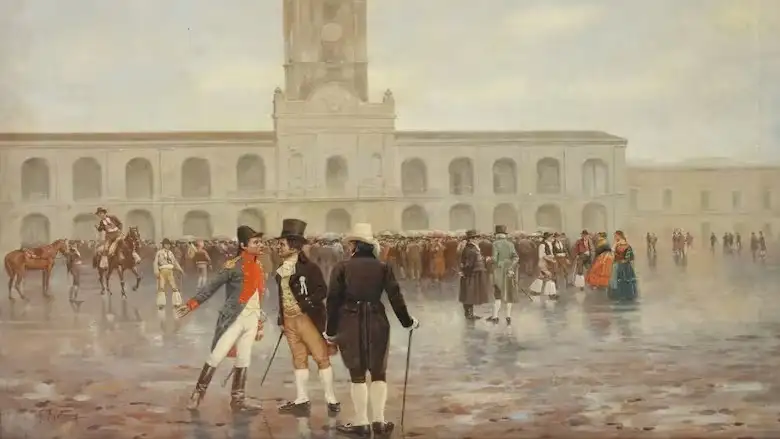 La Revolución de Mayo, óleo de Francisco Fortuny