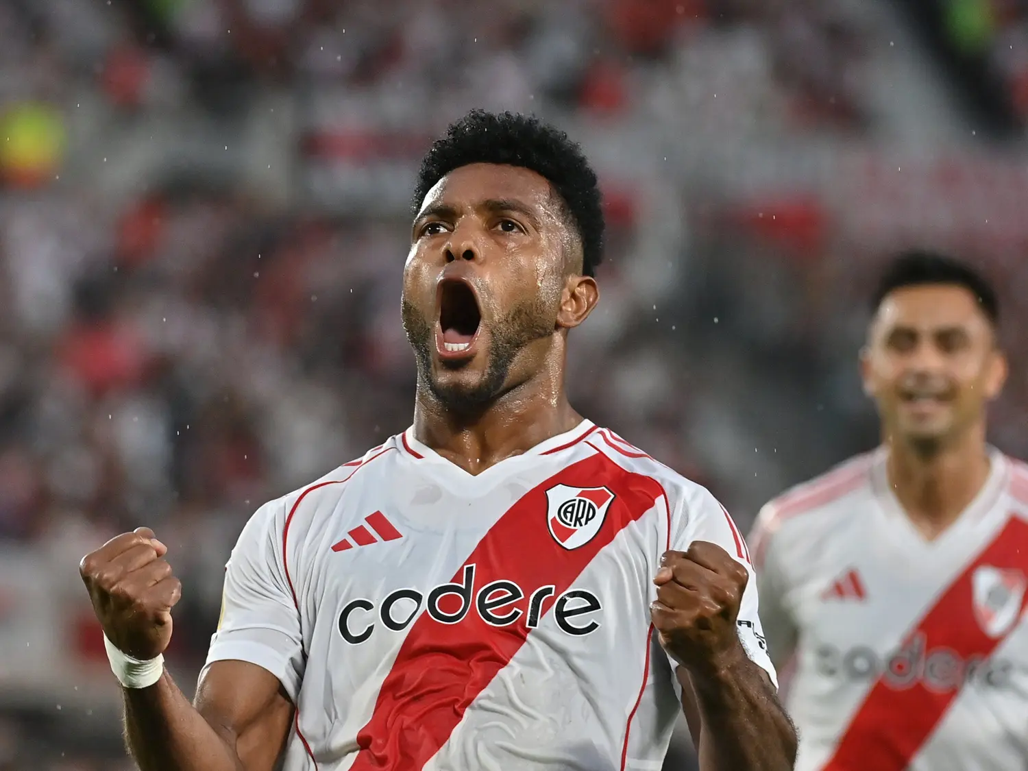 River venció 3-0 a Barracas Central. Grito de gol de Miguel Borja