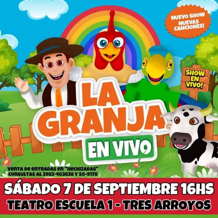 “La Granja en vivo”, esté sábado en el teatro de la Escuela 1