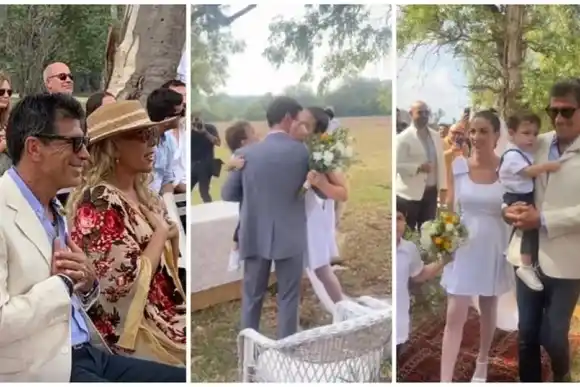 La emoción de Nicolás Repetto al llevar al altar a su hija Juana junto a sus nietos