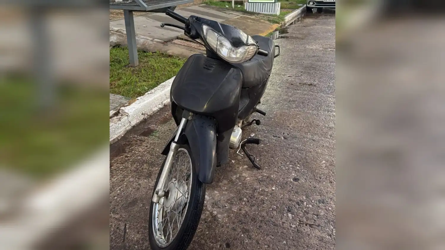 La motocicleta involucrada en el accidente.