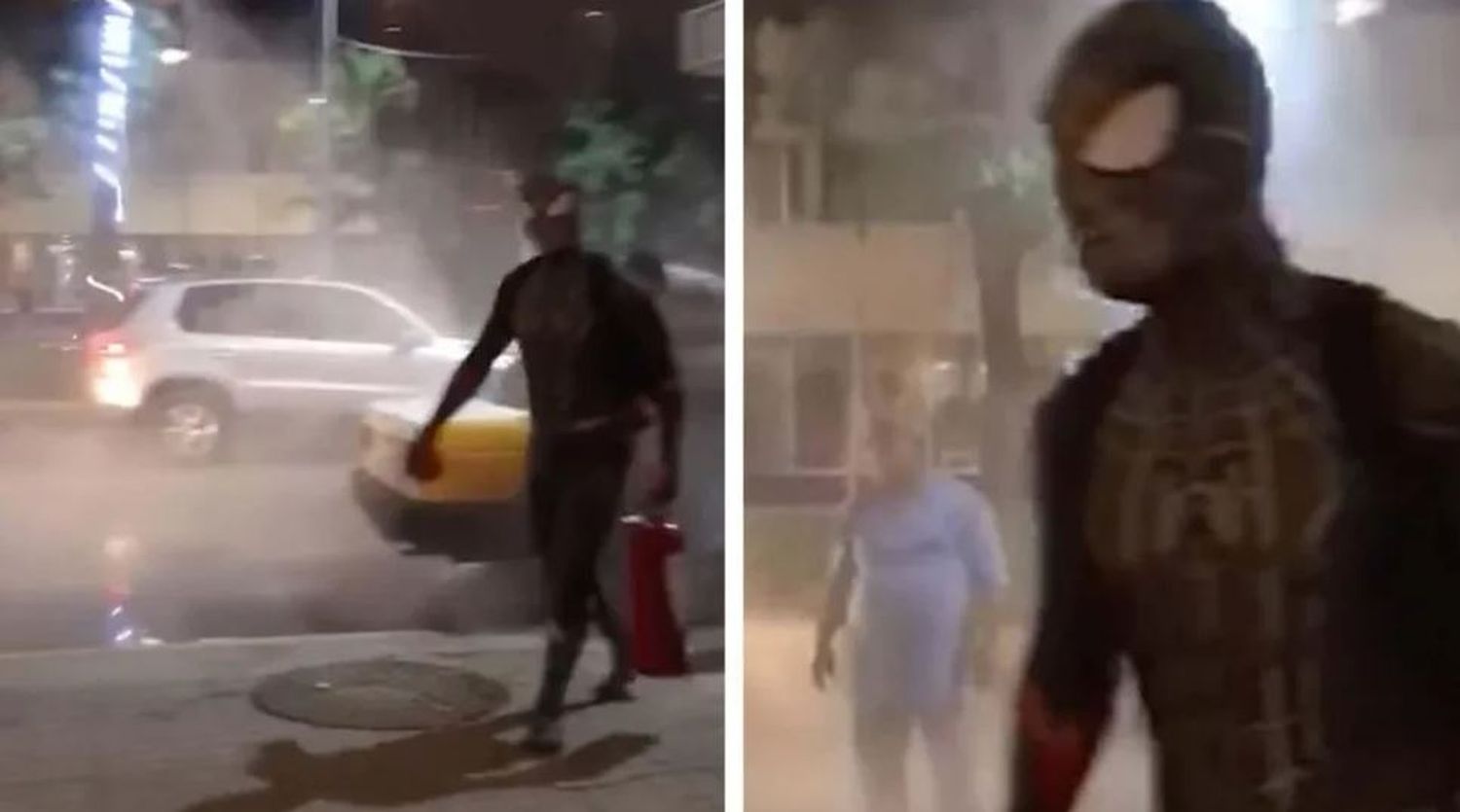 Spider-Man extinguió un incendio, evitó una posible explosión y se hizo viral