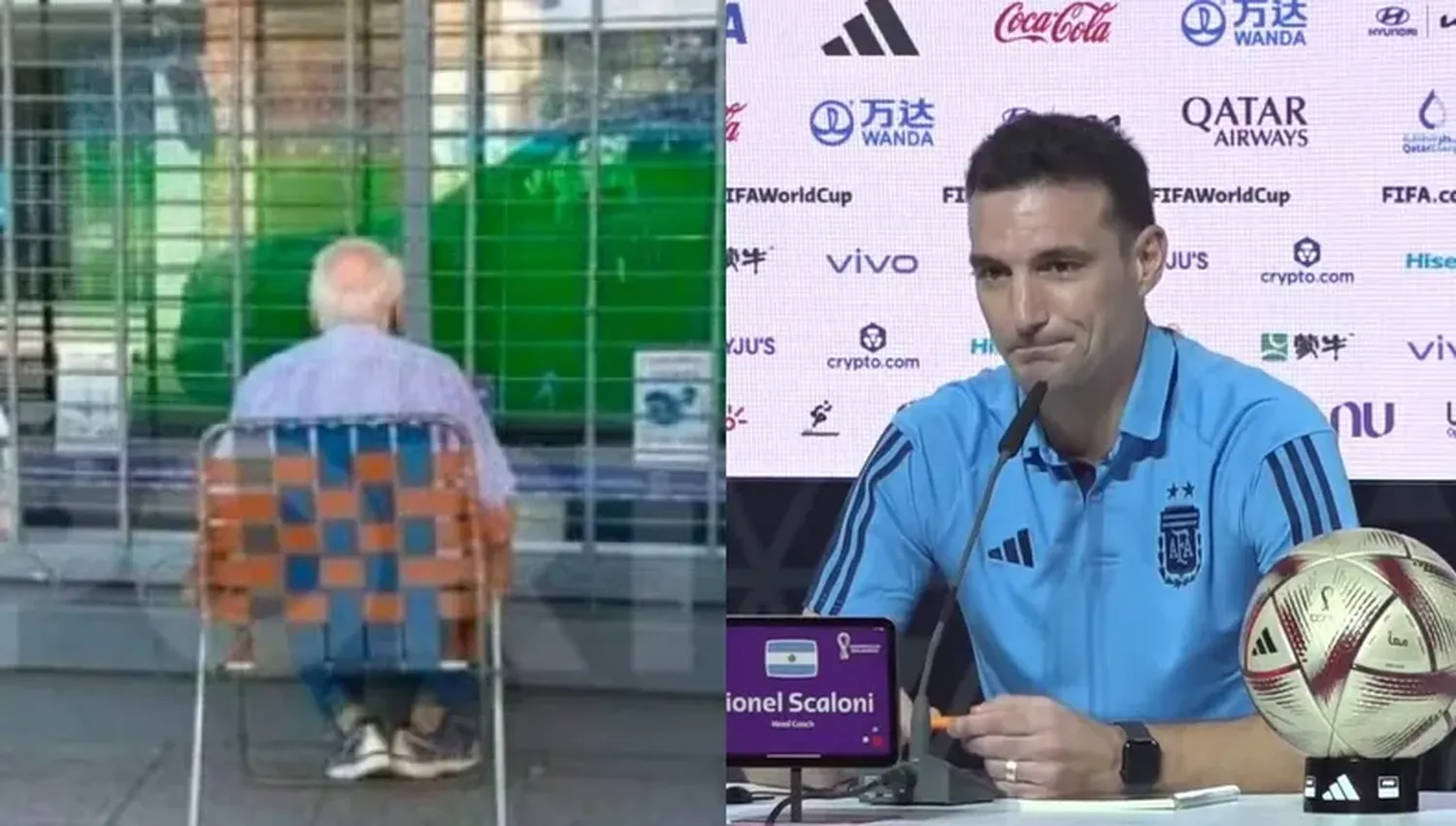 La reacción de Lionel Scaloni al ver al abuelo entrerriano que mira los partidos en una vidriera