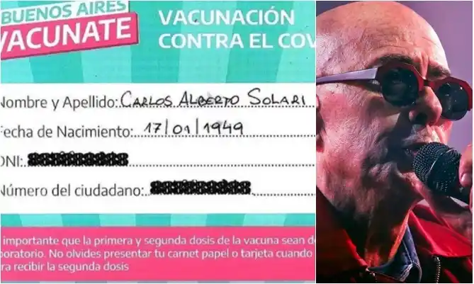 El Indio Solari contó que se vacunó contra el coronavirus en Provincia
