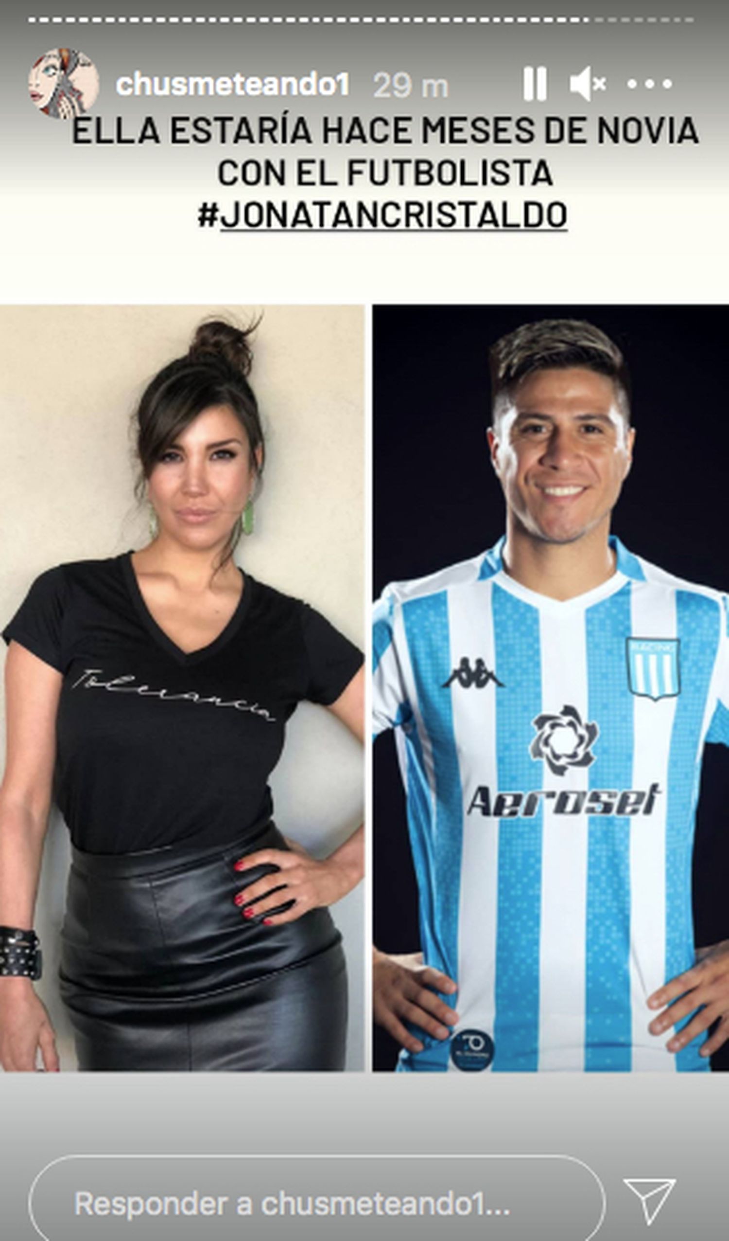 Andrea Rincón sale con el futbolista Jonatan Cristaldo