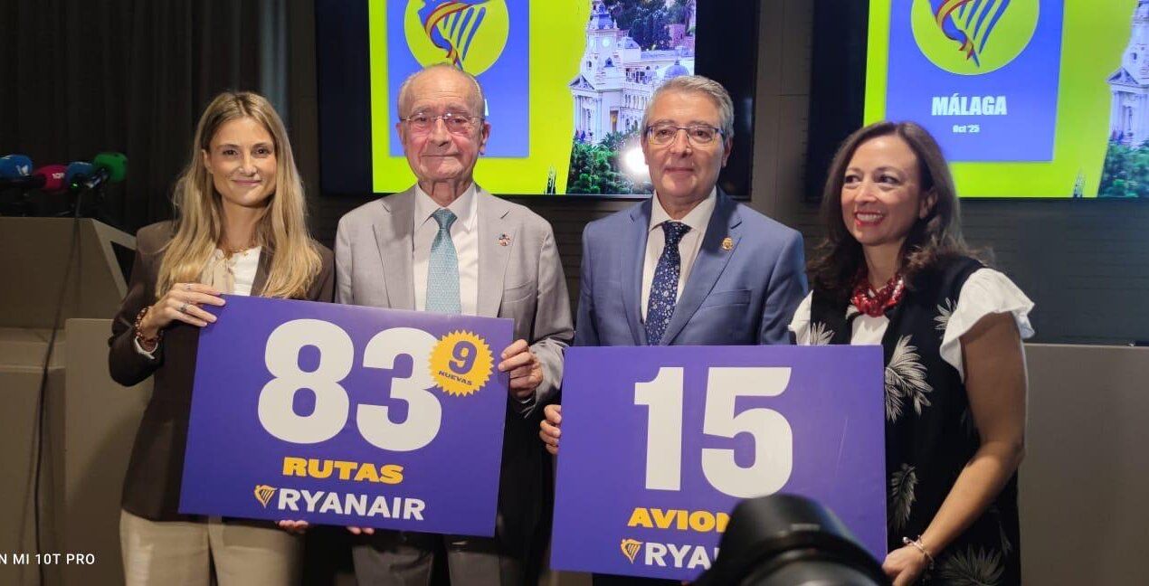 Ryanair llegará a 83 rutas servidas desde Málaga durante el invierno