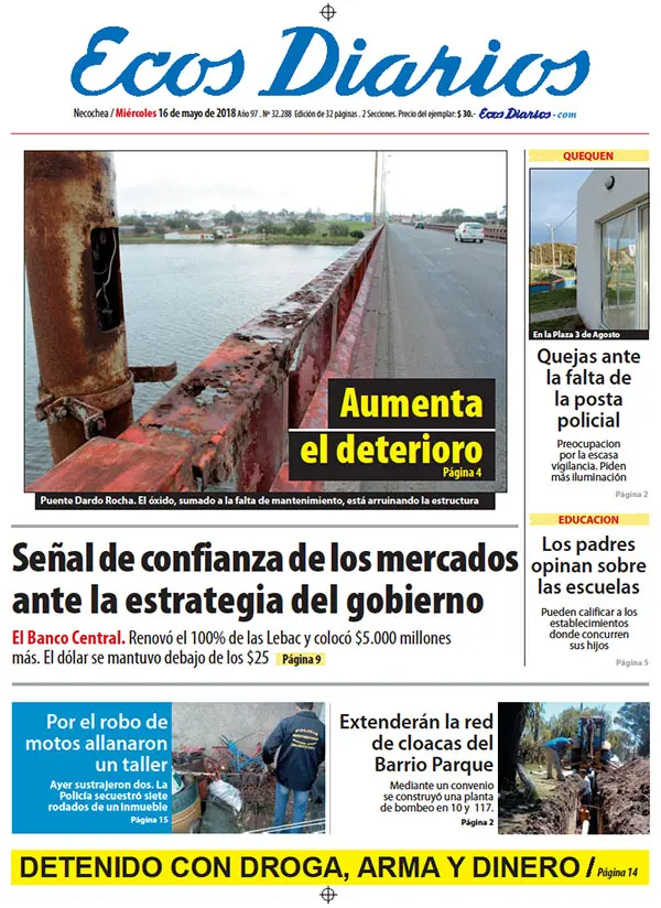 Tapa del 16 de mayo de 2018