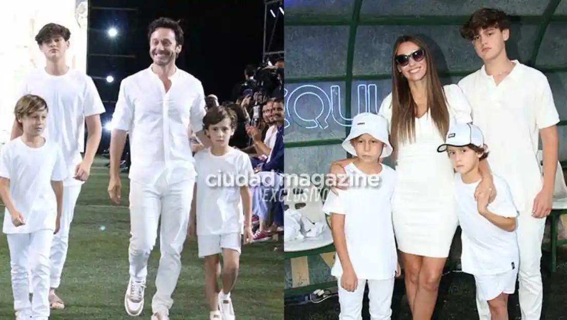 Pampita y Benjamín Vicuña juntos con sus hijos en un desfile: el emotivo álbum de fotos
