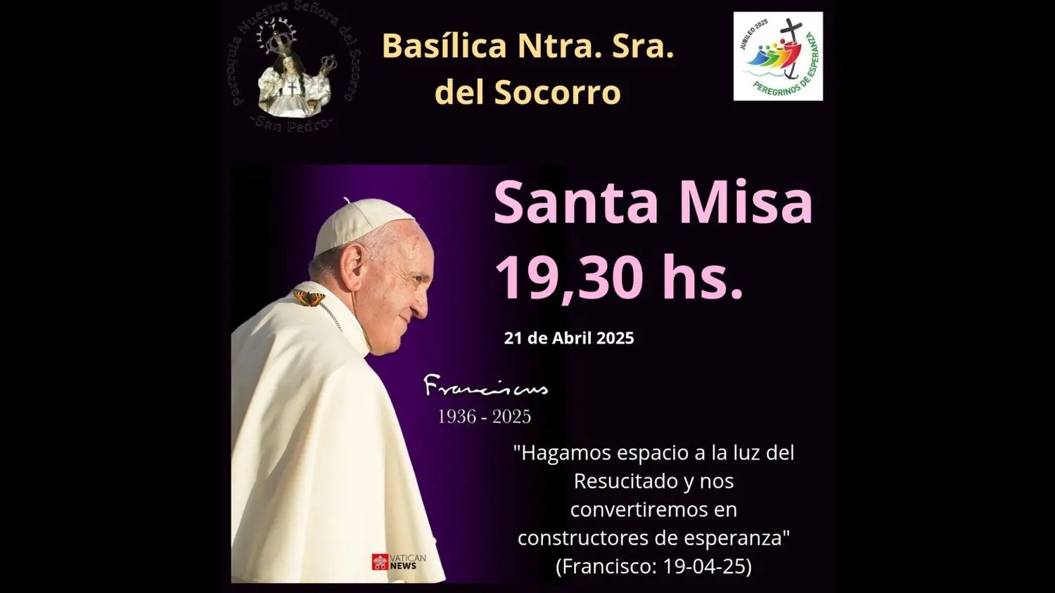 Misa por el Papa Francisco