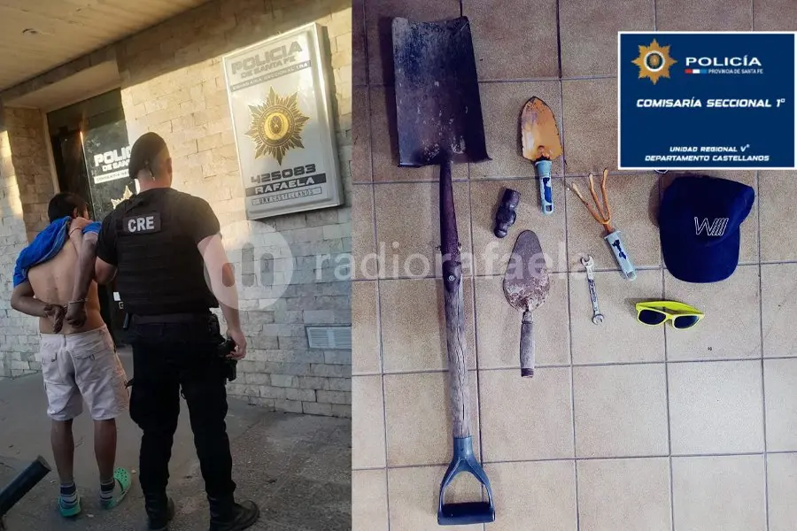 Estaba listo para arrancar con la huerta: lo detuvieron con varias herramientas ajenas
