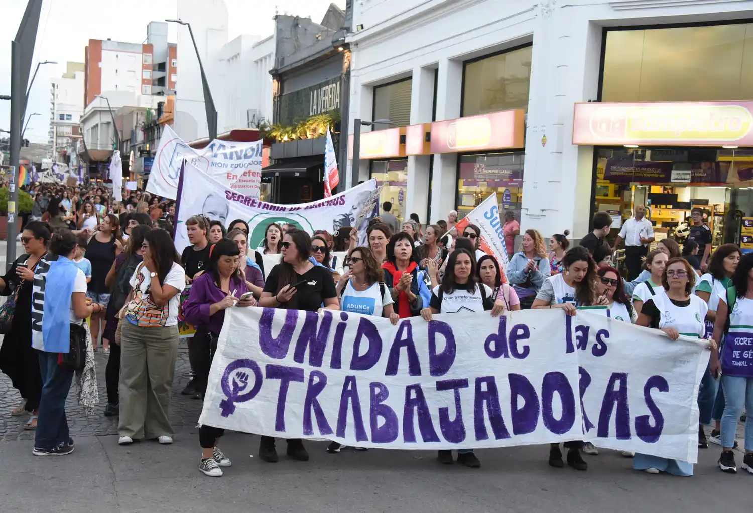 La multitudinaria movilización recorrió el centro de la ciudad por más de una hora.